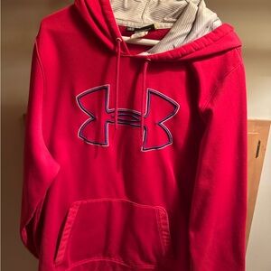 Under Armour Men’s Red and White Hoodie